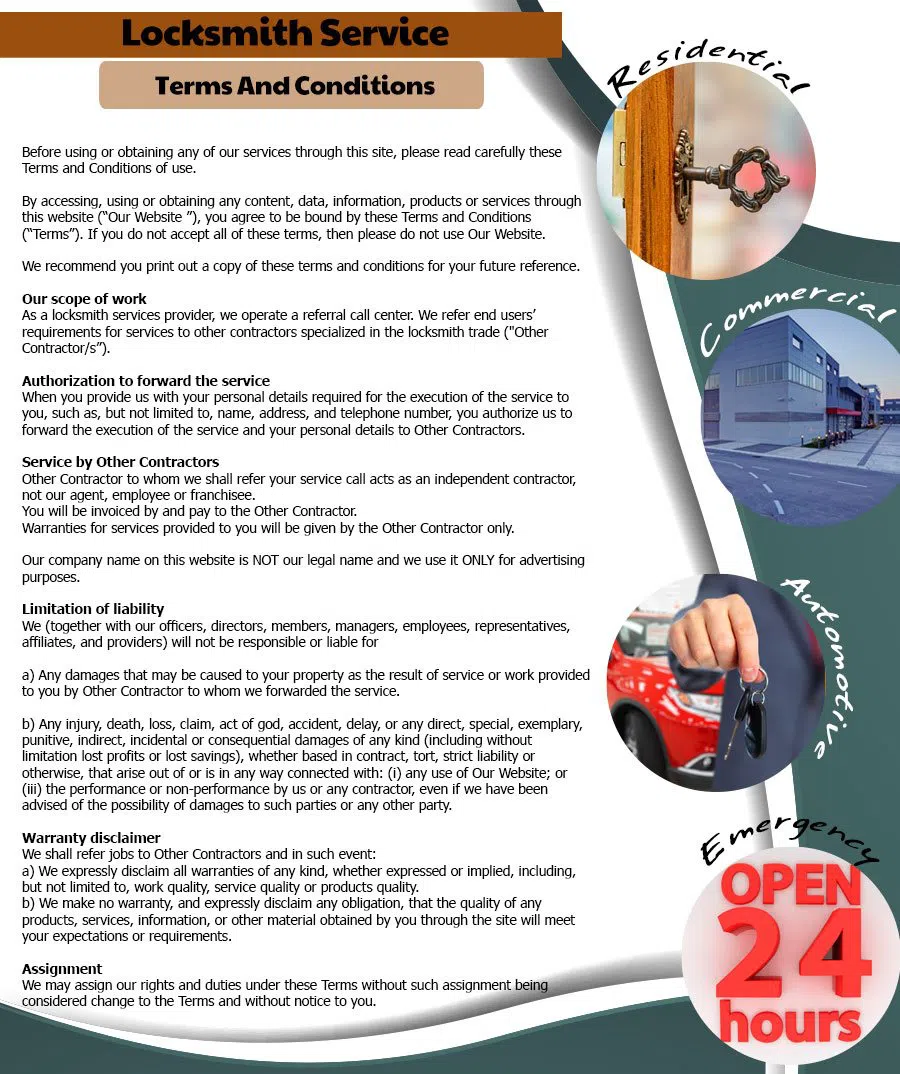 Interstate Locksmith Shop Dallas, TX 972-512-0295 - Terms-and-conditions